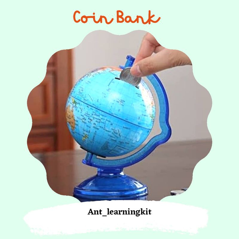 celengan coin bank globe kado unik anak