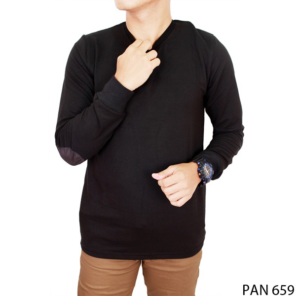 Casual Outfit Long Sleeve Boy Tshirts Katun Hitam – PAN 659