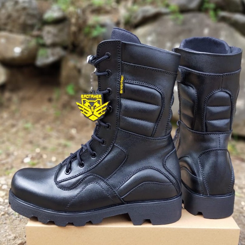 Sepatu Pdl Lgr Radial BROTRHER Kulit Asli Sepatu PDL Tni Polri Security Satpam Sepatu Boots Pria