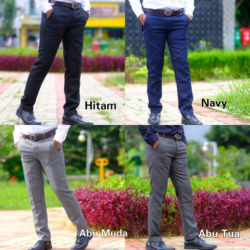 CELANA KANTOR/KERJA FORMAL PRIA SLIMFIT BAHAN DASAR KAIN WOLL