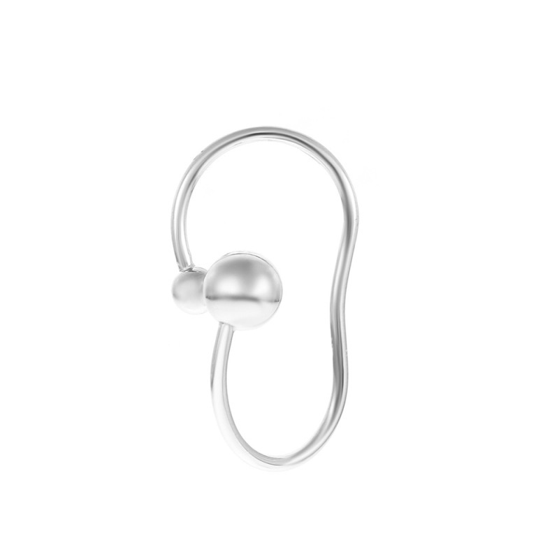 1 Pc Anting Stud Tanpa Lubang Telinga Bentuk Bola Geometris Warna Silver Gaya Korea Untuk Wanita