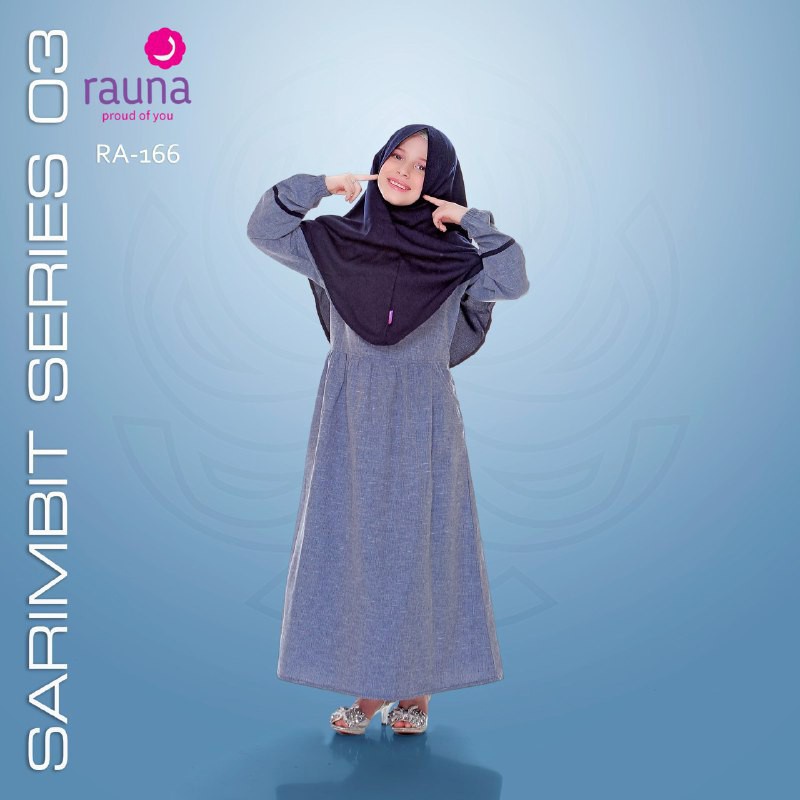 GAMIS ANAK - RA 166 DENIM - RAUNA GAMIS ANAK - GAMIS ANAK RAUNA