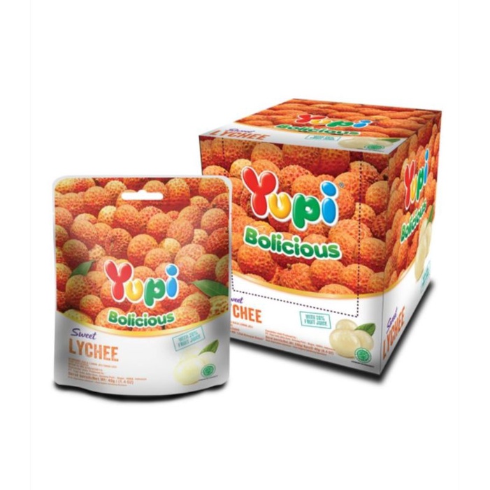 

YUPI BOLICIOUS PERMEN LUNAK RASA LECI BOX ISI 24PCS by flowsnack