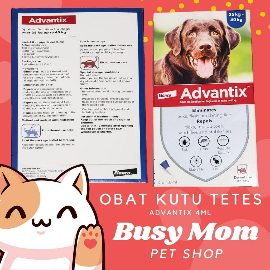 Obat Tetes Kutu Anjing Advantix 1ml dan 4ml