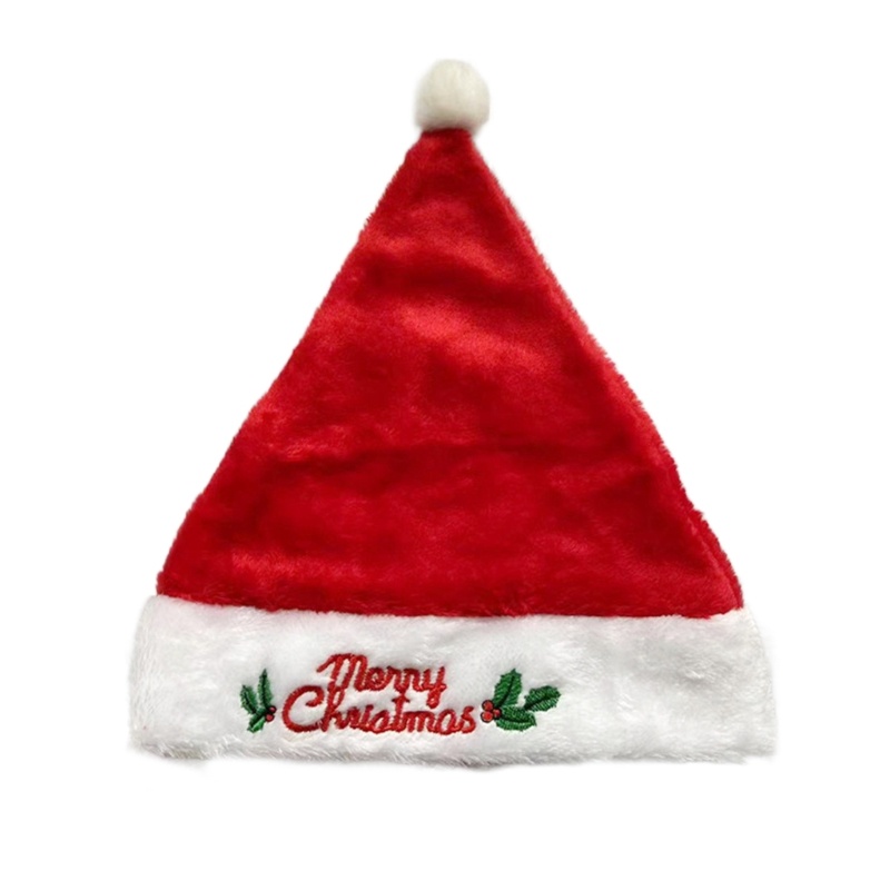 Topi Santa Bahan Plush Untuk Properti Pesta Natal