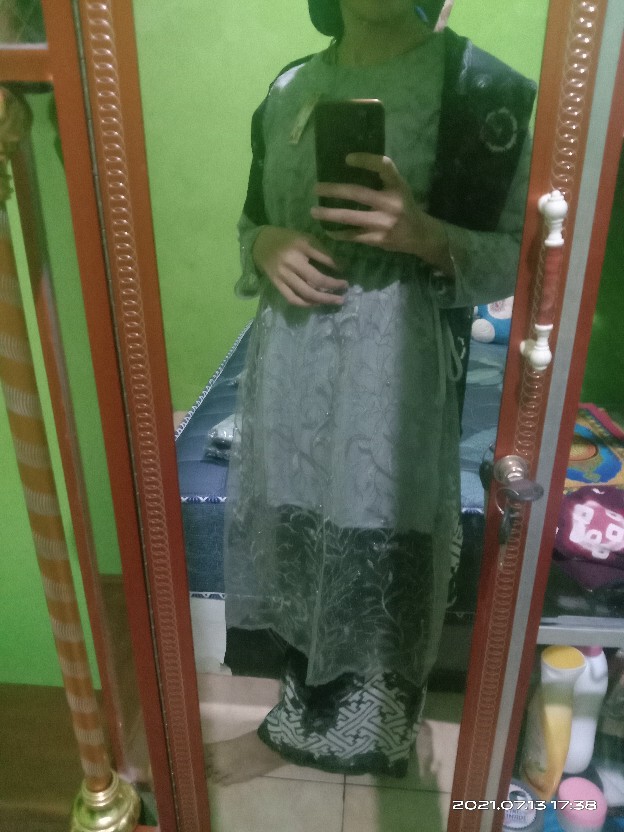 Ready 2 Warna Ada Anak! Shopashop Solo Batik Kebaya Couple Brukat Tille Azzurra Selendang