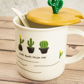 MUG KERAMIK TUTUP KAYU KAKTUS MUG LUCU GELAS MINUM MUG KERAMIK TUTUP KAYU KAKTUS MUG LUCU GELAS MINUM