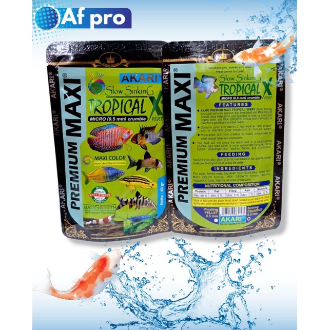 Makanan Ikan Pellet Akari AA Premium Maxi Tropical 40Gr