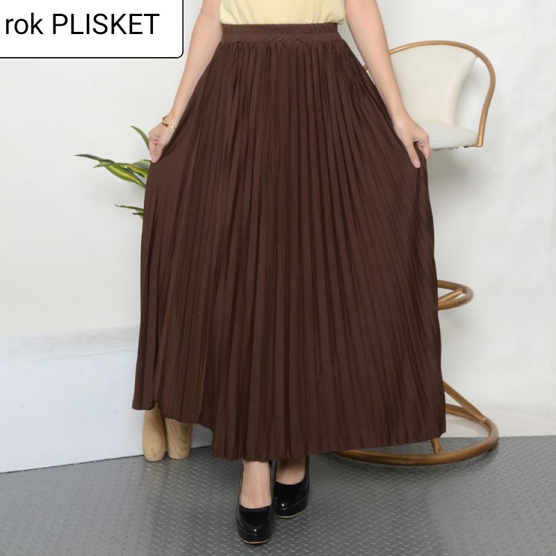 Rok plisket mayung hyget maxi skirt Rok wanita Mayung// muat bb 40-95 kg