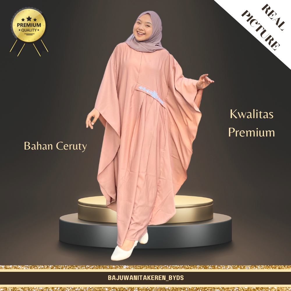 Gamis Kaftan Wanita Perempuan Terbaru 2022 Remaja Dewasa Lebaran 2022 Premium