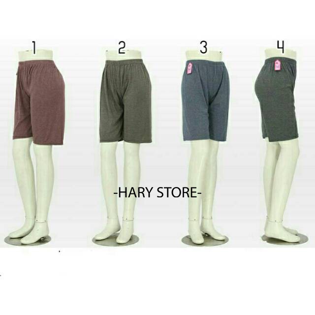 Celana legging strit pendek 5L wanita jumbo atas lutut murah / dalaman celana wanita pendek