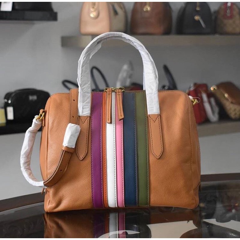 Fossil Sydney Satchel Navy Multi Stripe