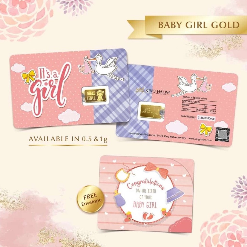 Logam Mulia King Halim / LM KH &quot;Baby Girl&quot; 24K 0.5 gram - SDW Gold -