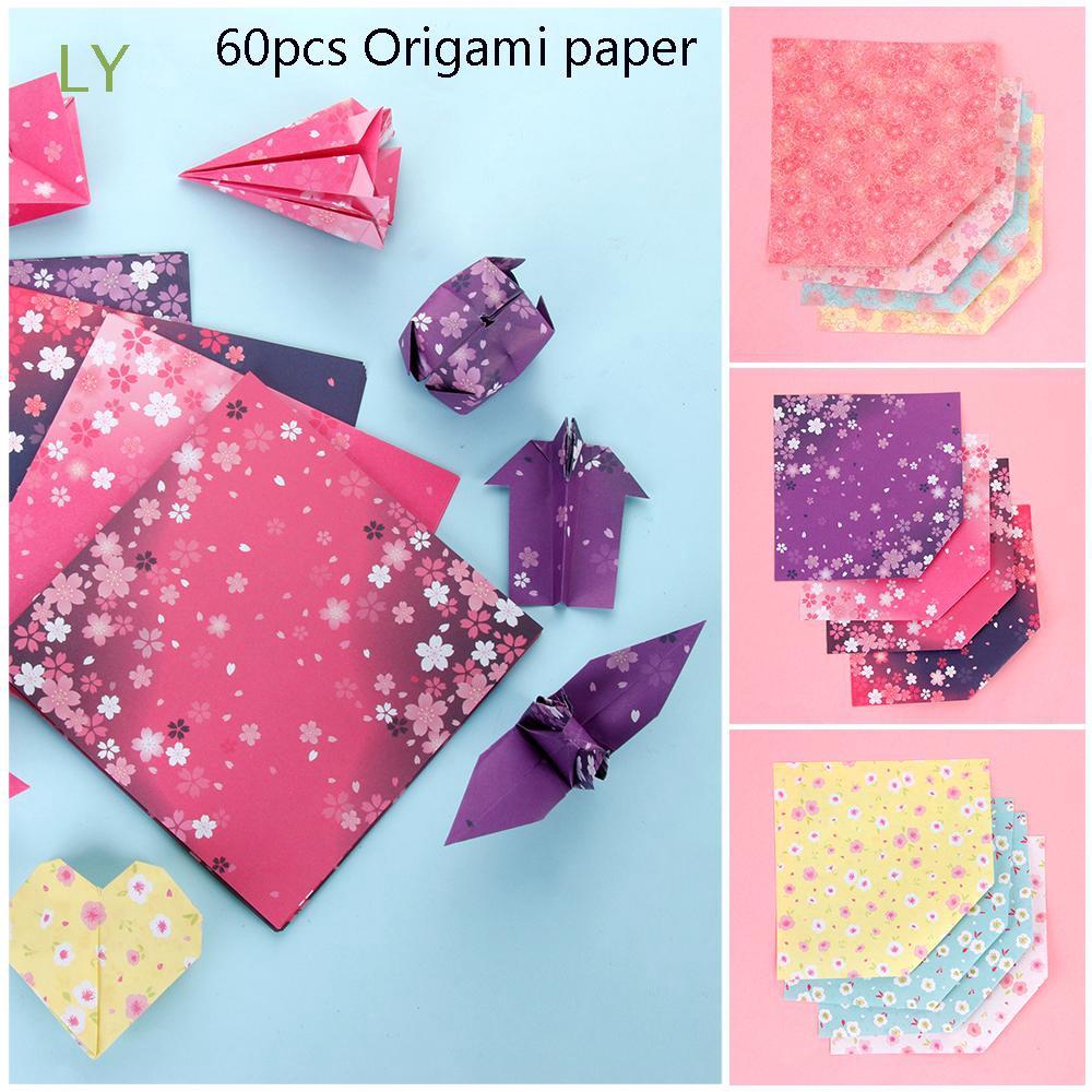 60Pcs DIY Kertas  Origami Buatan Tangan dengan Bentuk 