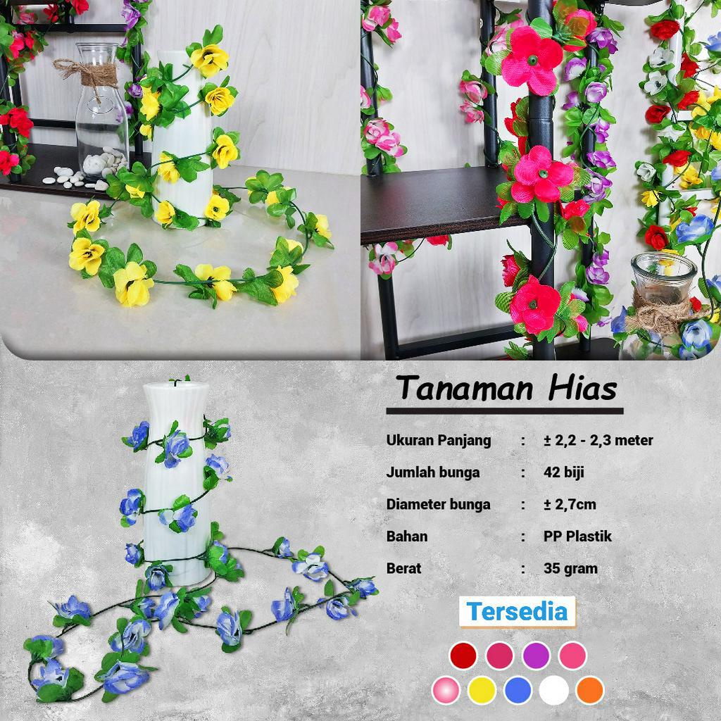 Bunga Rambat Hias Plastik Bunga Juntai Gantung Hiasan Dinding Pajangan Dekorasi Rumah Satu7an PBP141