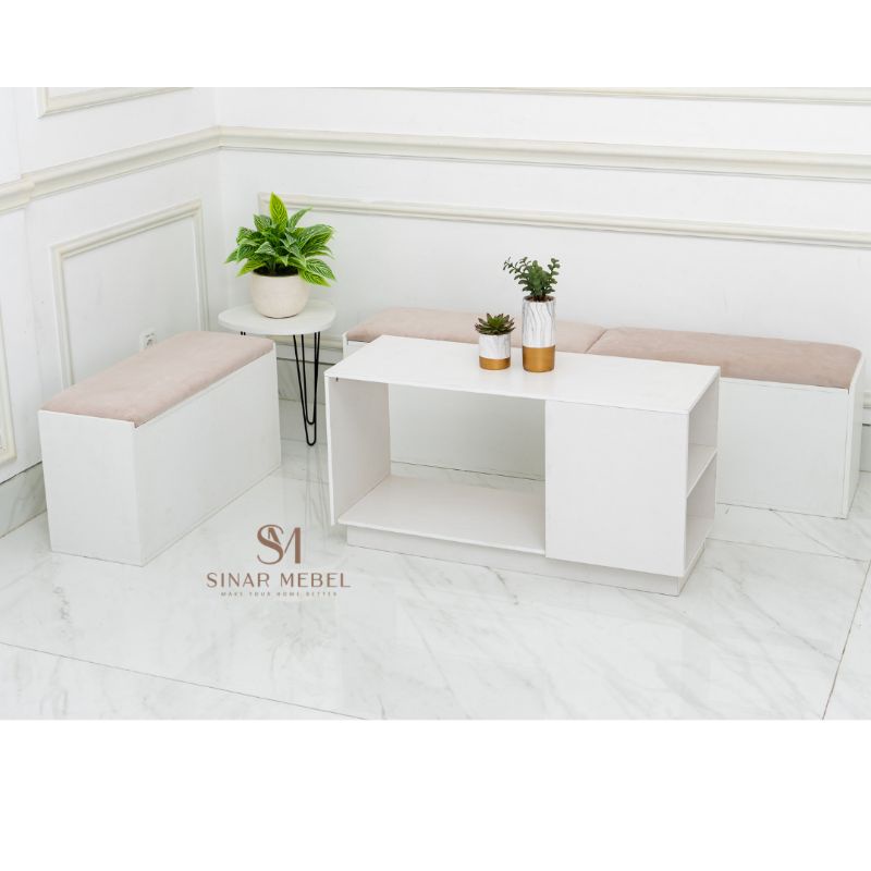 KURSI TAMU/ KURSI SUDUT/ SOFA / KURSI STORAGE MELAMIN (FREEONGKR JAWA BALI)