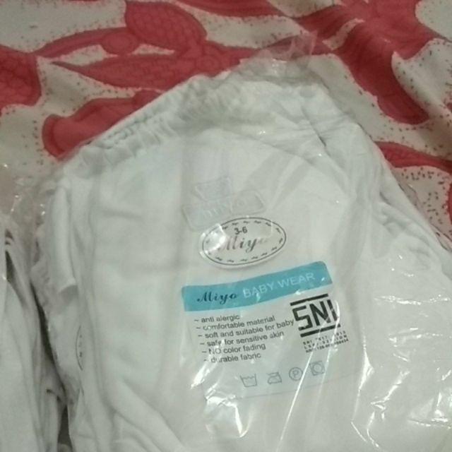 3pcs baju  lengan pendek Miyo putih 0 3m 3 6m Shopee 