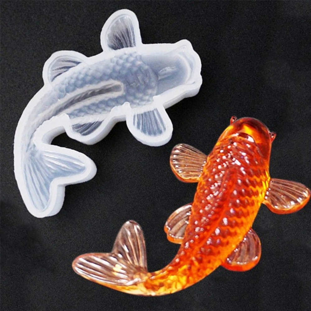 SUYOU Home Koi Fish Epoxy Mold Handmade Resin Casting Tool Silicone Mould Craf Pendant DIY Cake Baking Jewelry Making