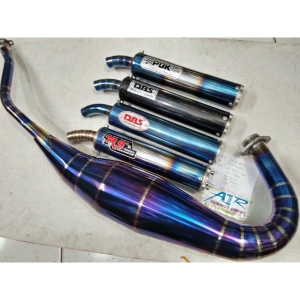 TERLARISS    knalpot DBS R9 PDK full blue gold Rainbow pelangi model COBRA & non cobra Ninja 2tak R