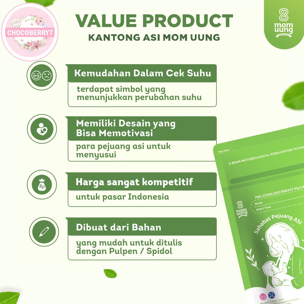 Kantong ASI Mom Uung Breast Milk Storage Bags Kantung Kantong ASI 100ml isi 30 Bag MomUung Tangerang Chocoberry7