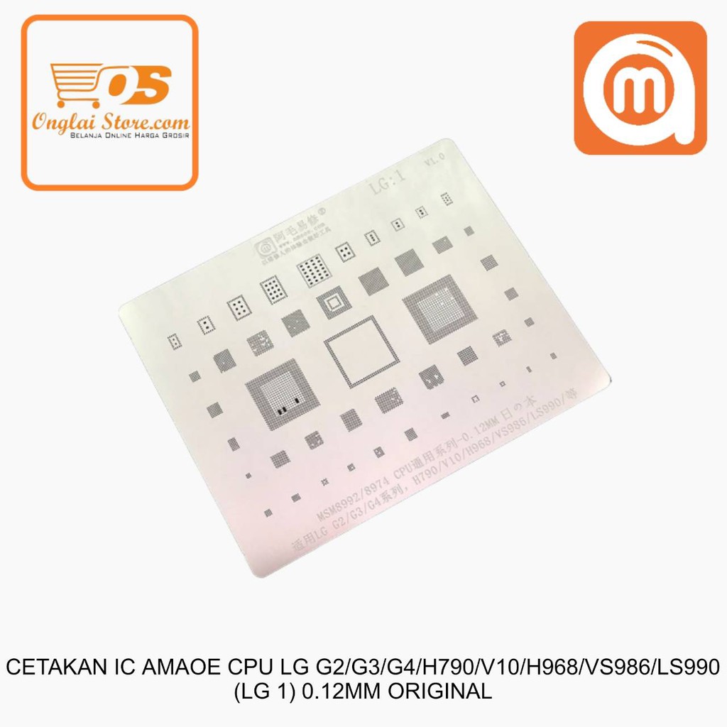 Cetakan Ic Amaoe Cpu Lg G2/G3/G4/H790/V10/H968/Vs986/Ls990 (Lg 1) 0.12Mm Original 