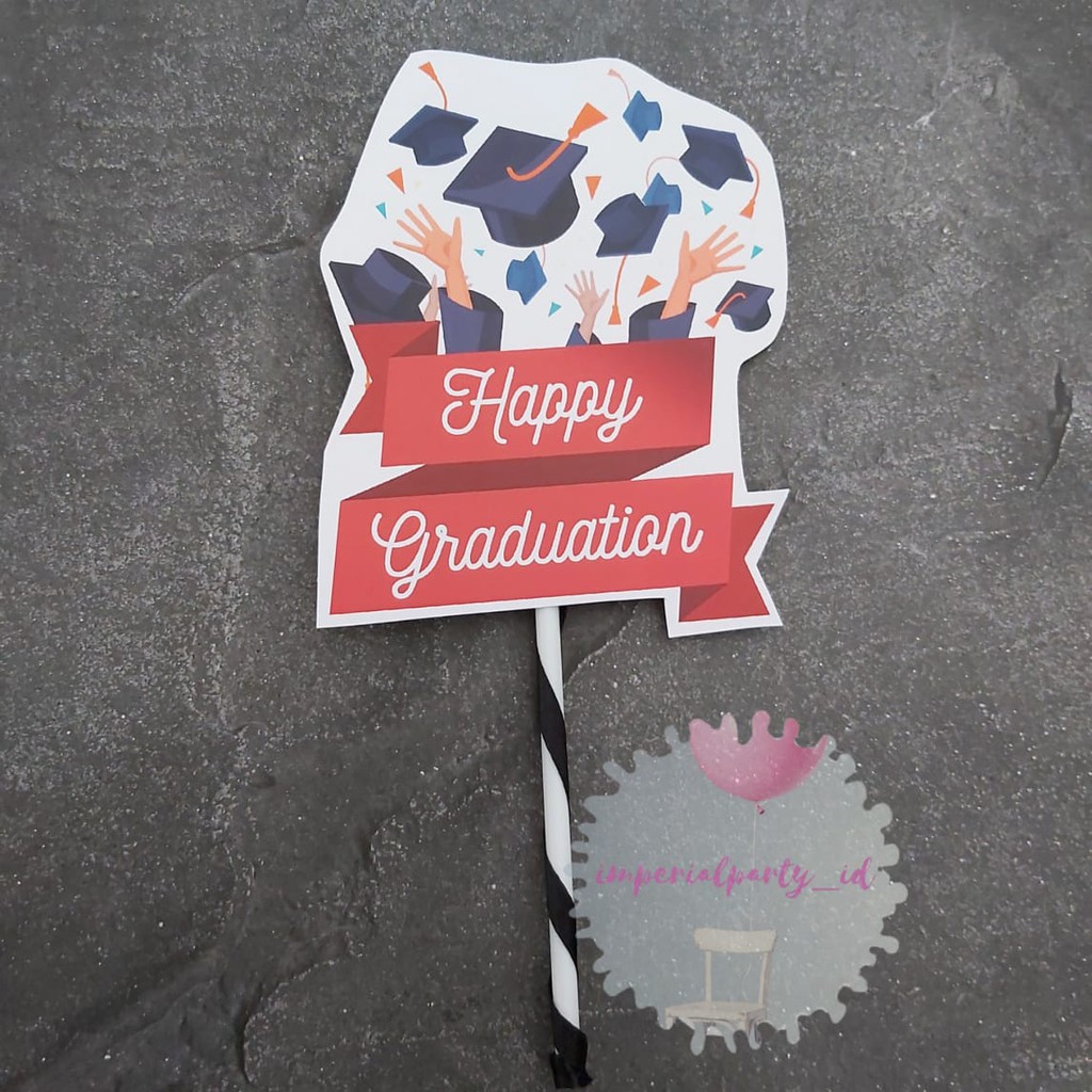 Jual Cake Cupcake Topper Kue Happy Graduation Wisuda Besar Indonesia ...