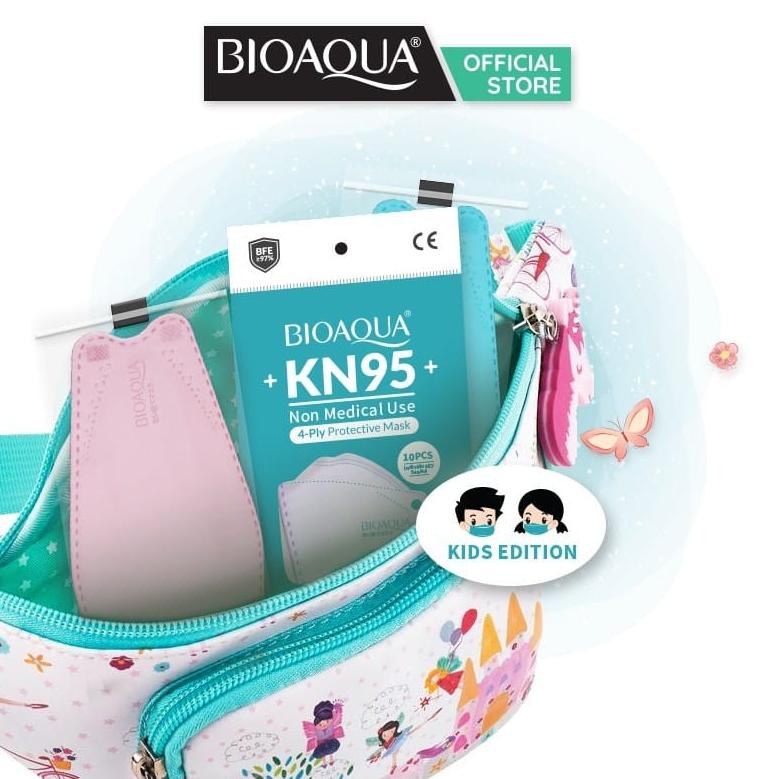 [KODE GIDW8] BIOAQUA Disposable Mask EVO Anak Motif N95 KN95 BFE 95% Masker Kesehatan wajah Kids 4pl
