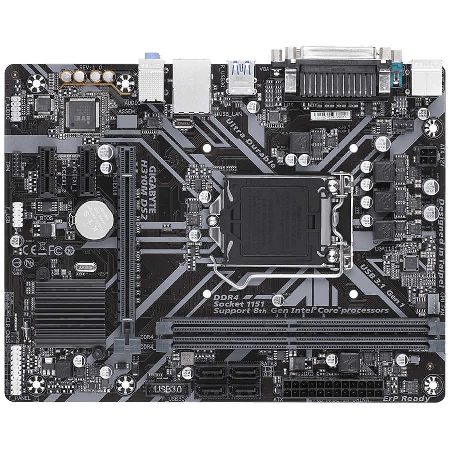 Motherboard Gigabyte H310M-DS2 (LGA1151, H310, DDR4, USB3.1, SATA3)