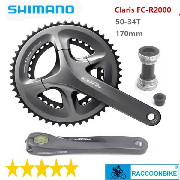 CRANK SEPEDA SHIMANO CLARIS FC-R2000 R2000 50-34T CRANKSET BONUS BB