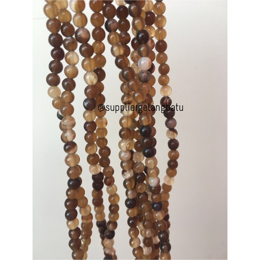 batu 4mm brown carnelian coklat bahan aksesoris manik fashion kekinian grosir supplier kerajinan