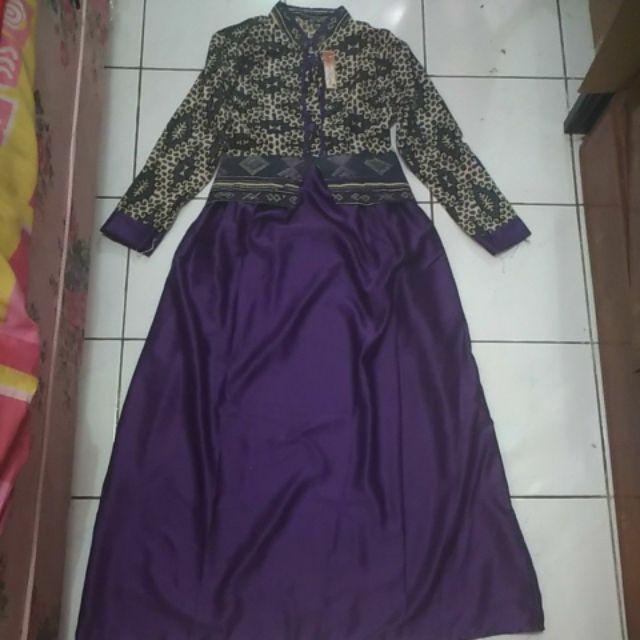 Batik Couple Srg 357 Gamis Velvet, Kebaya Batik Sarimbit Srg 357 Gamis Velvet Talita Savana