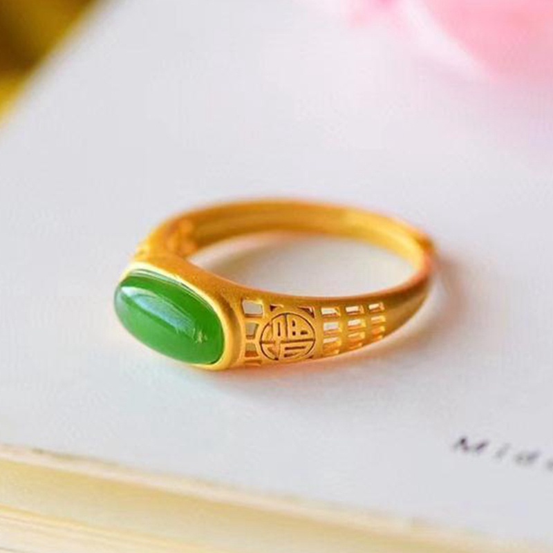 Cincin Pasangan Lapis Emas Gaya Vietnam Untuk Pria / Wanita