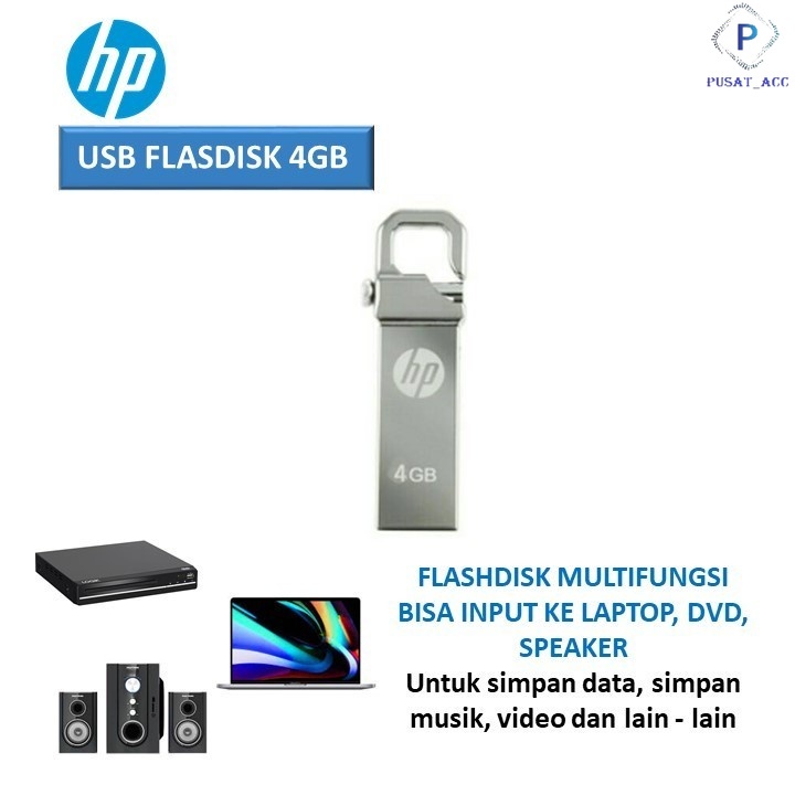 Flashdisk Flash Disk HP 4GB 4 GB  Stainless