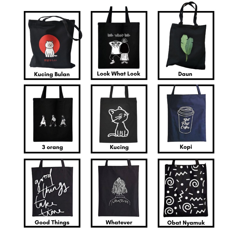 Tote Bag Sablon Resleting Tas Bahu Model Kekinian Stylish Tote Bag Perempuan Wanita Cewek