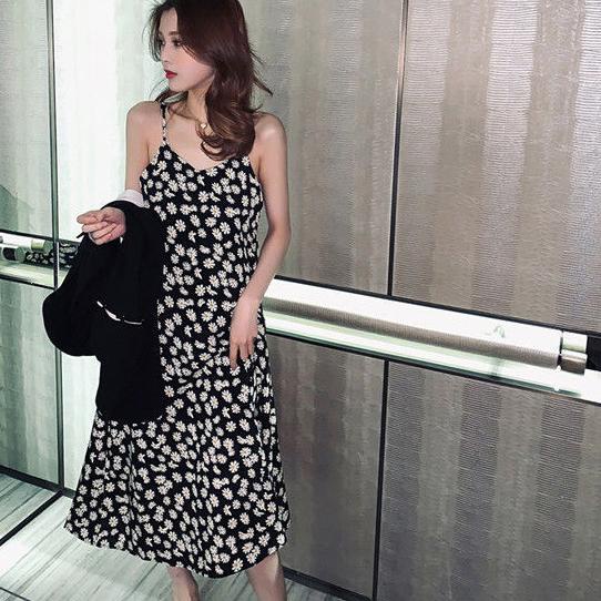 Dress Korea Fashion Wanita Daisy Long Dress/Dress Korean Style Midi Dress