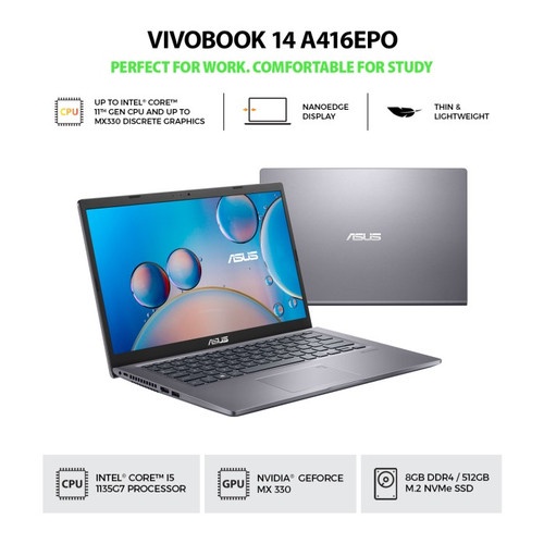 Asus Vivobook A416EPO - VIPS554 Slate Grey Garansi Resmi