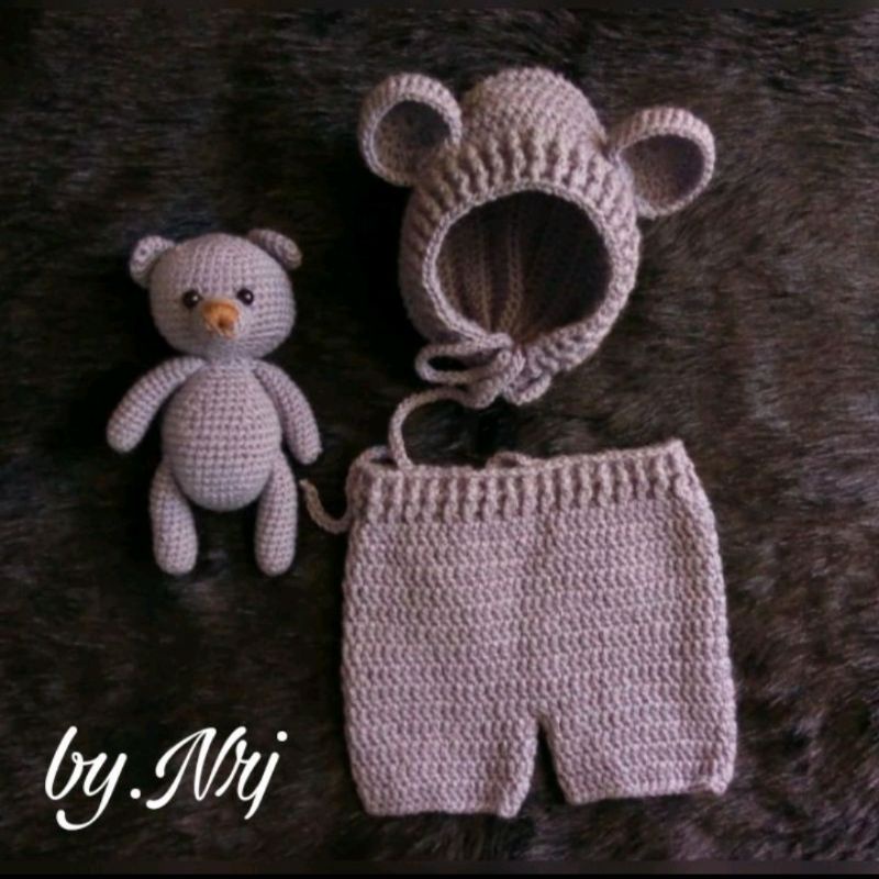 SET BEAR / KOSTUM BERUANG / KOSTUM FOTO BAYI / KOSTUM BEAR / BABY BEAR / BAJU BERUANG / KOSTUM FOTO 