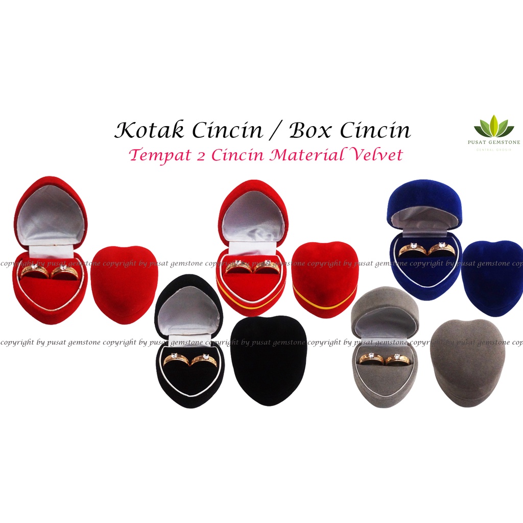 Kotak Cincin / Box Cincin Couple / Tempat 2 Cincin Material Velvet