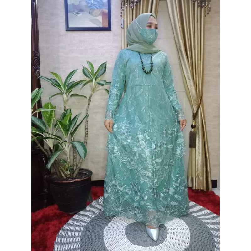 (COD)GAMIS TILLE PESTA MEWAH PREMIUM/GAMIS TILLE PESTA TERLALIS TERMODEL KEKINIAN