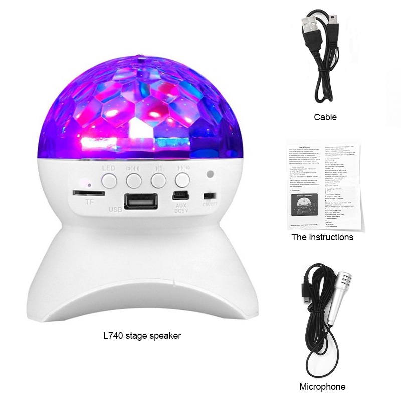 ♥Ready Stock♥Lampu proyeksi speaker mikrofon Bluetooth dengan lampu disko LED lampu disko nirkabel