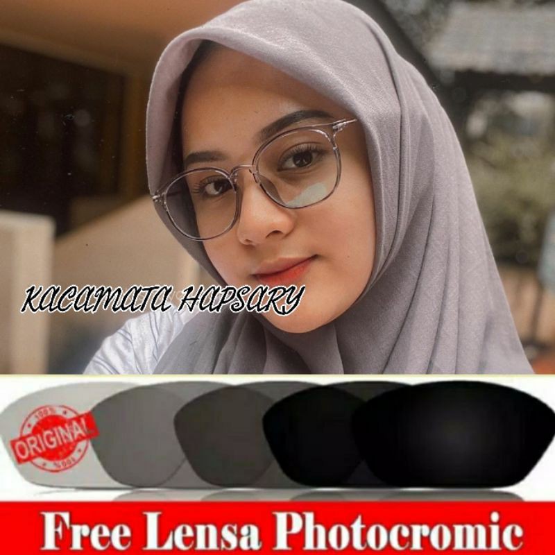 Frame Kacamata Wanita Anti Radiasi PHOTOCROMIC Minus Plus Anti UV Terbaru, Kacamata Fashion