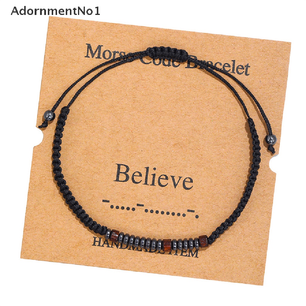 (AdornmentNo1) Gelang Tangan Adjustable Motif Kode Morse Untuk Perhiasan Wanita