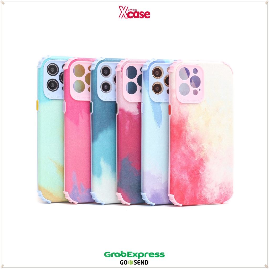 Soft Case iPhone 12 11 XS XR 8 7 6 MINI PRO MAX PLUS -  Gradient Liquid Watercolor Square  Lens Cover (2)