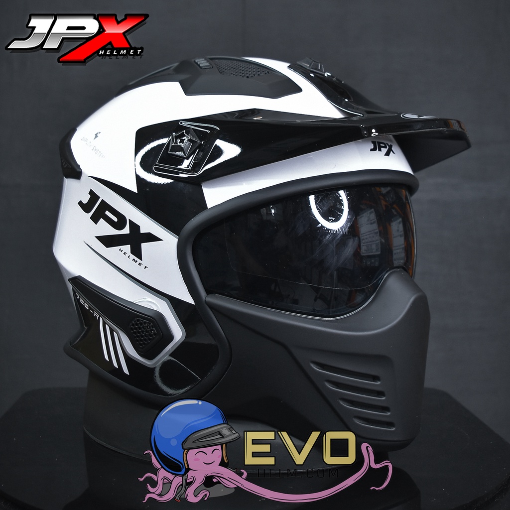 HELM JPX MOTOCROSS_JPX MX 726R - PEARL WHITE (ONGKIR 2 KG) JPX ROBOT JPX CAKIL JPX MX726R ORIGINAL HELM JPX MX