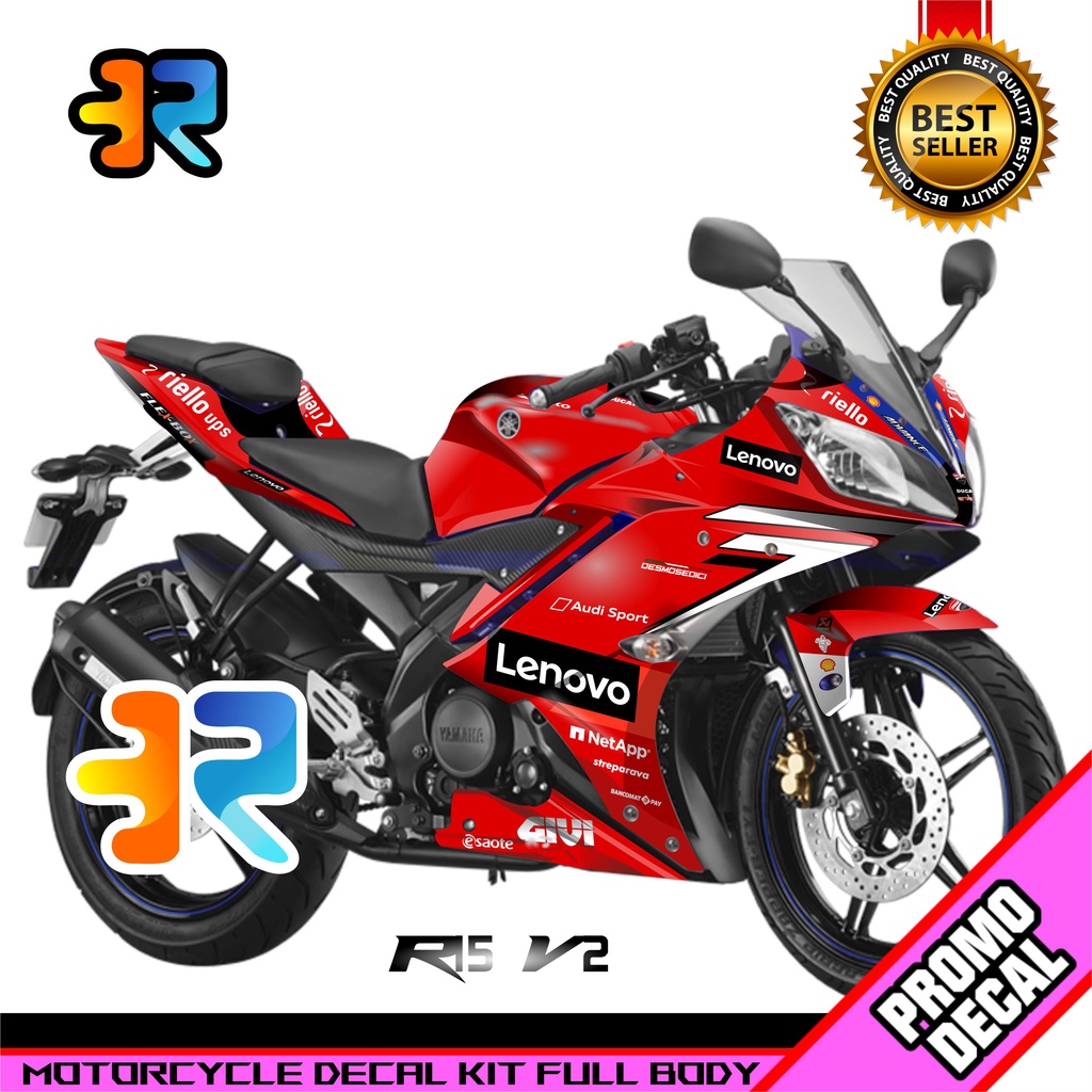 Decal Motor R15 V2 Desain Ducati Sticker Decal Full Body