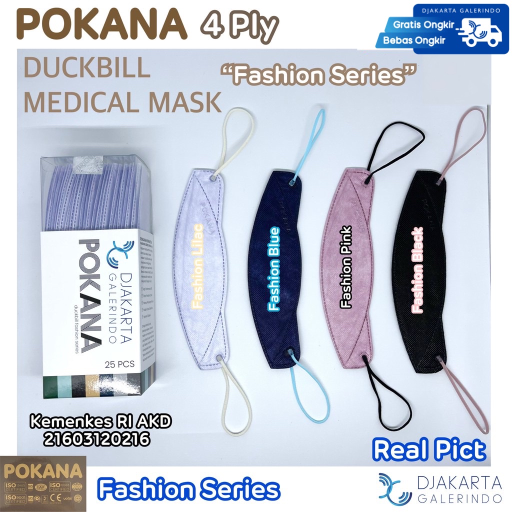 Masker POKANA Duckbill 4Ply Medical Mask - Fashion Series