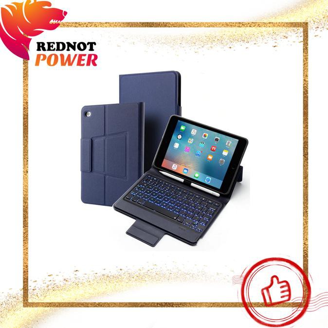 Case Ipad Mini 5 4 2019 Casing Keyboard Bluetooth Cover Leather - Hitam