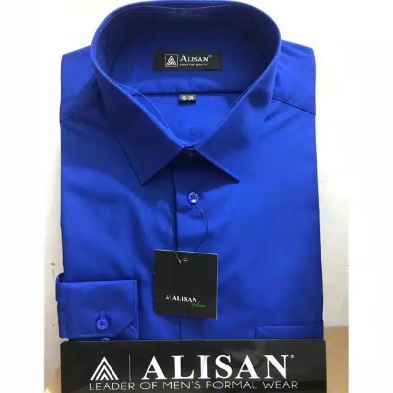KEMEJA ALISAN PUTIH TANGAN PANJANG & WARNA 14.5 - 17.5 REGULAR | KEMEJA ALISAN JUMBO | KEMEJA ALISAN