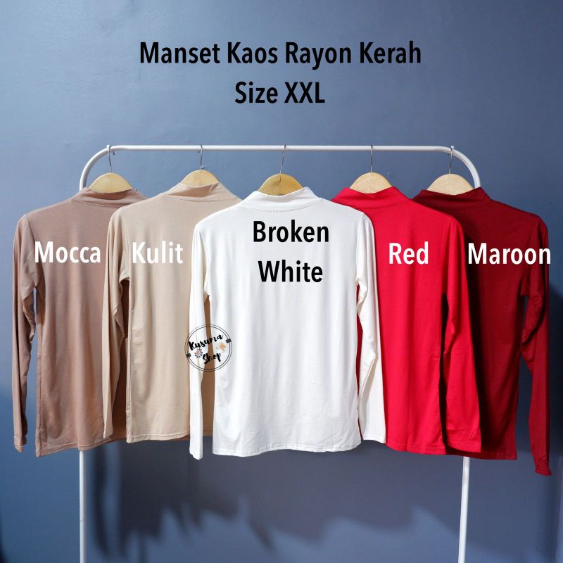 Manset Kaos Rayon Kerah size XXL LD 92cm