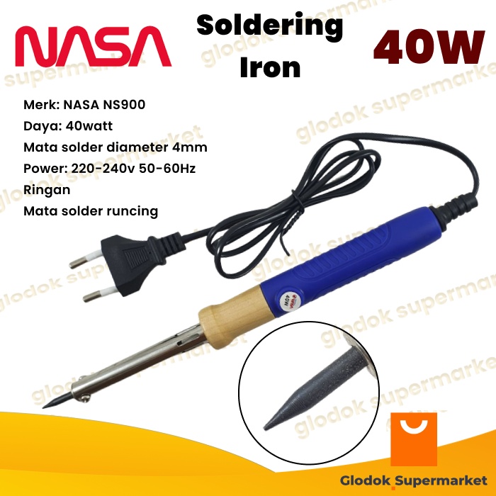 Solder Nasa NS900 Ujung Runcing 40 Watt Sharp Tip NS-900 40w